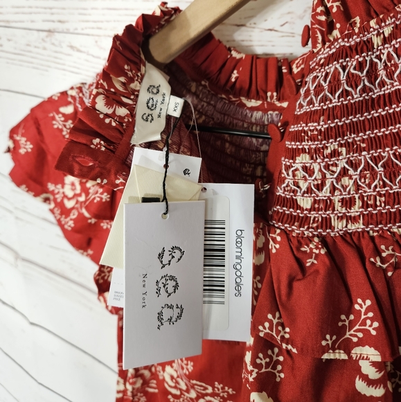 Sea NY | Alessia Red Floral Ruffle Top NWT - Picture 7 of 8